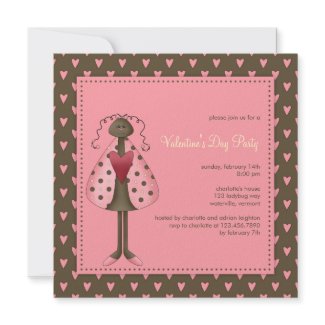 Ladybug :: Valentine's Day Party Invitation invitation