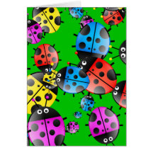 Ladybug Wallpaper Greeting Cards