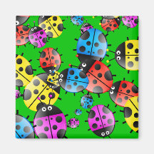 Ladybug Wallpaper Refrigerator Magnets