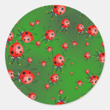 Ladybug Wallpaper Round Sticker