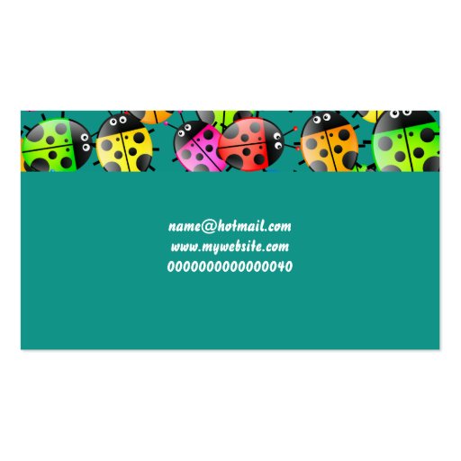 Ladybug Wallpaper, Your Name Here Business Card (back side)