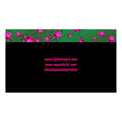 Ladybug Wallpaper, Your Name Here Business Cards (back side)