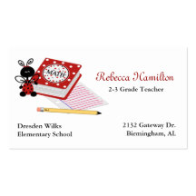 Ladybug with Book Teacher's Business Card