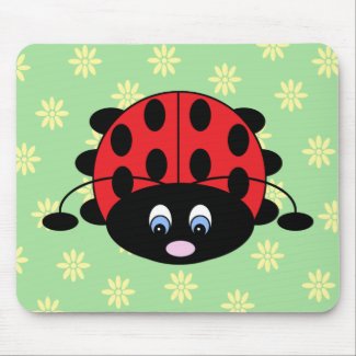 Ladybug with Flowers Mousepad mousepad