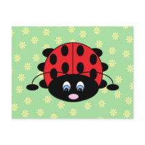 Ladybug with Flowers Postcard