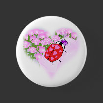Ladybug with Hearts buttons