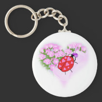 Ladybug with Hearts keychains