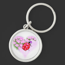 Ladybug with Hearts keychains