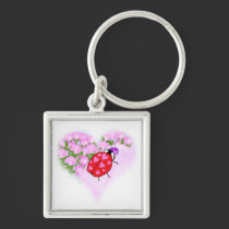 Ladybug with Hearts keychains