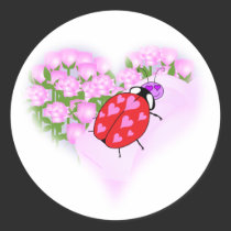 Ladybug with Hearts stickers