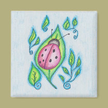 ladybug with leaves magnets