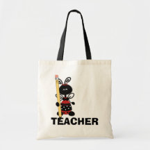 Ladybug with Pencil Teacher's Tote Bag