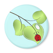 Ladybug with three leaves and a drop magnets by graphiking Ladybug with three leaves and a drop magnets