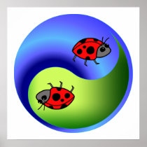 Ladybug Yin Yang Poster