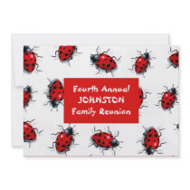 Ladybugs Family Reunion Invitation: Red & White