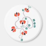 Ladybugs Flowers Magnet
