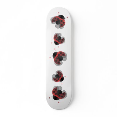 Ladybugs Fly Skateboard Deck by candystore