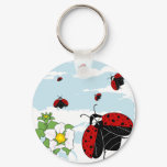ladybugs in flight keychains