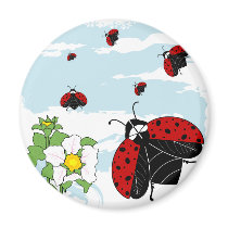 ladybugs in flight magnets
