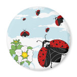 ladybugs in flight magnets