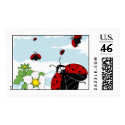 ladybugs in flight postage