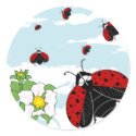 ladybugs in flight stickers