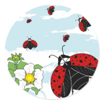 ladybugs in flight stickers by studio524 ladybugs in flight stickers