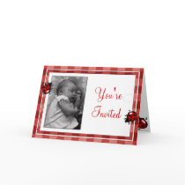 Ladybugs Photo Template Birthday Invitation cards