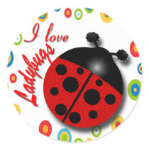 Ladybugs Round Sticker