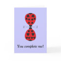 ladybugs, You complete me! cards