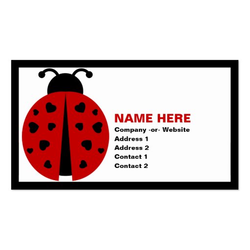 ladybugz. business cards (front side)