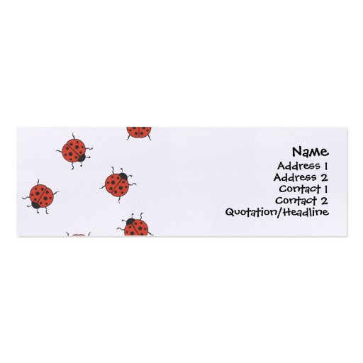 Ladybugz Pattern Business Card Template (front side)