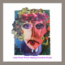 LadyFlower copy, Lady Flower Power Helping Home... posters