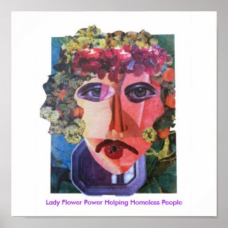 LadyFlower copy, Lady Flower Power Helping Home... Poster