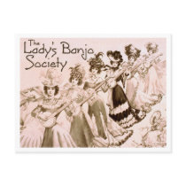 Lady's Banjo Society Postcard postcards