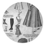 Lady's Bicycle Fashions1897 - Vintage Round Stickers