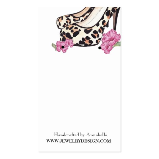 Lady's Jaguar Stiletto Hibiscus Earring Holder Business Card Template (front side)