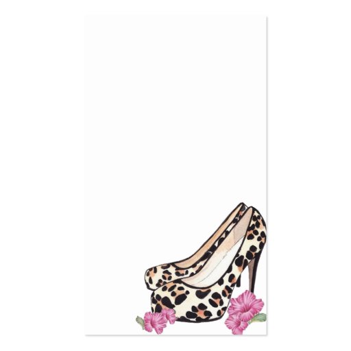 Lady's Jaguar Stiletto Hibiscus Earring Holder Business Card Template (back side)