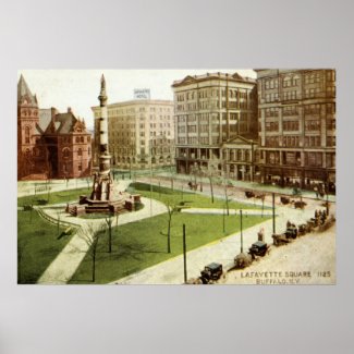 Lafayette Square Buffalo NY 1915 vintage print