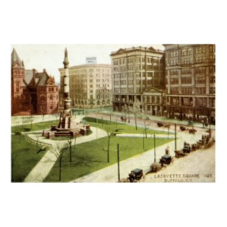 Lafayette Square Buffalo NY 1915 vintage Poster