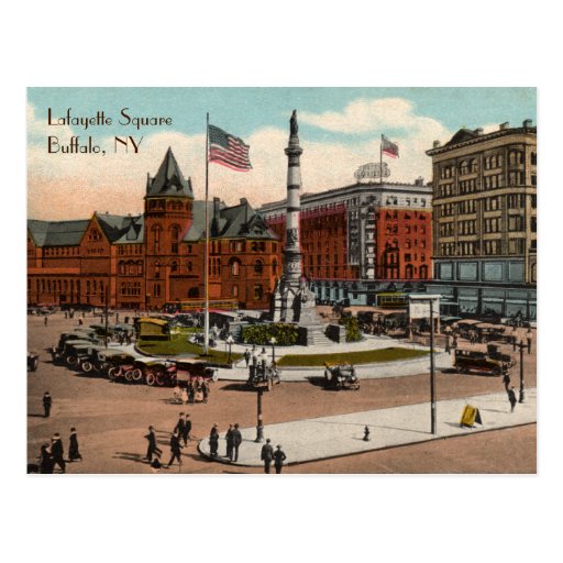 Lafayette Square Vintage Buffalo Postcard