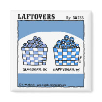 Laftovers Blueberries Cartoon Kitchen Magnet by Swisstoons Laftovers Blueberries Cartoon Kitchen Magnet