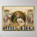 Lager Bier Beer Funny Vintage Poster Art
