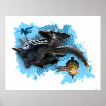Lagiacrus chasing Hunter Posters