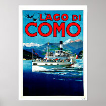 Lago di Como Lake Italy Vintage Travel Posters