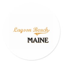 Lagoon Beach Maine Classic Round Stickers