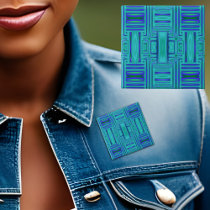 Lagoon Blue Geometric Pin