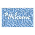 Lagoon Blue Japanese Tropical Fans Rectangular Sticker