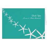 Lagoon Blue Starfish Wedding Thank You Notes Cards