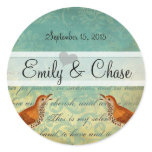 Lagoon &amp; Endive Vintage Love Birds Wedding Sticker